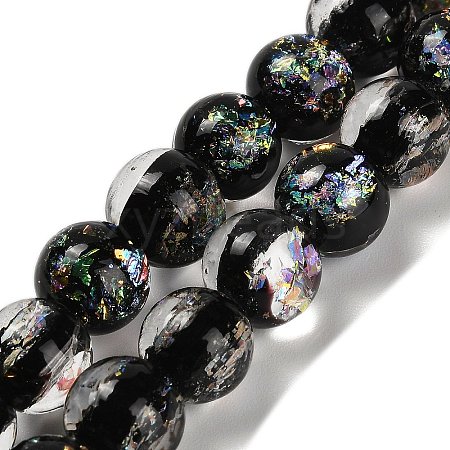 Handmade Dichroic Foil Glass Beads Strands DICH-U001-01B-1