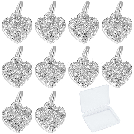 10Pcs Brass Micro Pave Cubic Zirconia Charms ZIRC-SC0001-14-1