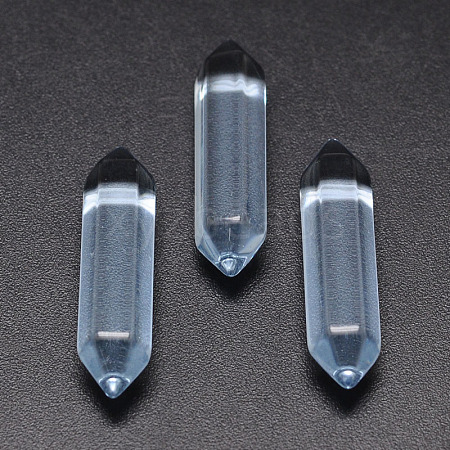 Faceted Bullet Glass Double Terminated Pointed Beads for Wire Wrapped Pendants Making GLAA-K002-30mm-03-1