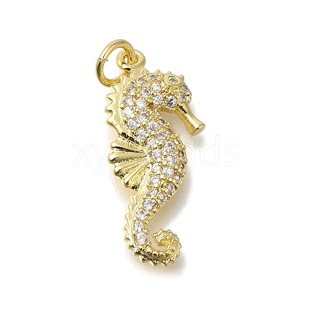 Brass Micro Pave Cubic Zirconia Pendants KK-R002-18G-1