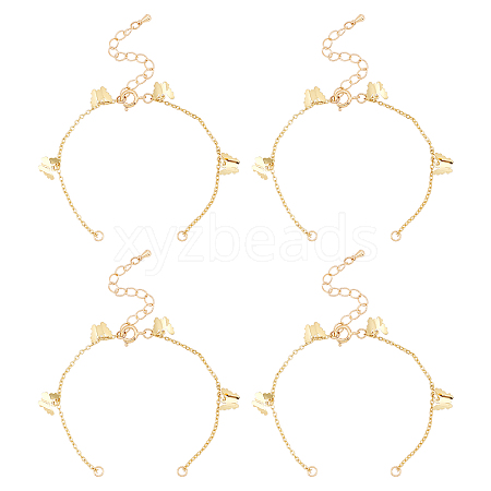 10Pcs Brass Curb Chains Bracelet Making AJEW-UN0001-19-1