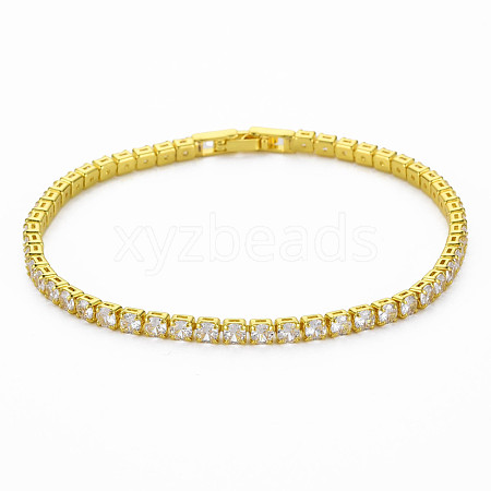 Clear Cubic Zirconia Tennis Bracelet BJEW-N241-001A-01LG-NR-1