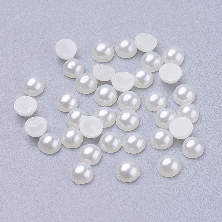 4MM Half Round Acrylic Cabochons Nail Art Gem Decorations X-OACR-H001-3-1