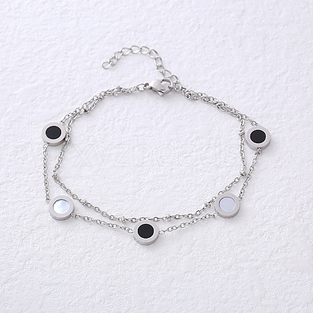 Minimalist Stainless Steel Cable Chain Multi-layered Bracelets BN6339-1
