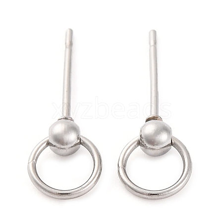 Anti-Tarnish 304 Stainless Steel Studs Earring Findings STAS-H226-08P-01-1