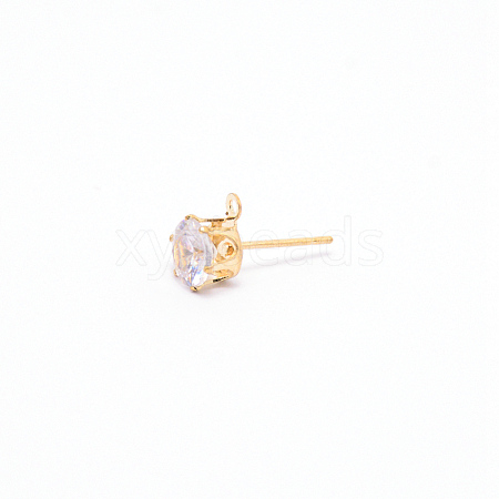 Iron Stud Earring Findings IFIN-WH0050-07G-02-1