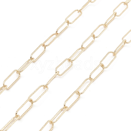 Brass Textured Oval Link Chains CHC-M025-26B-G-1