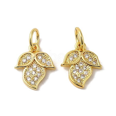 Rack Plating Brass Micro Pave Cubic Zirconia Pendants KK-K377-70G-1