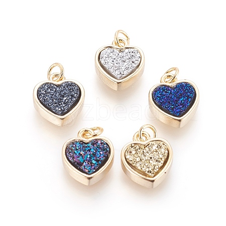 Druzy Resin Pendants KK-J273-EG-1