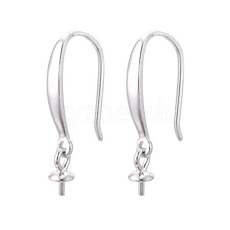 Anti-Tarnish Rhodium Plated 925 Sterling Silver Earring Hooks STER-N016-27P-1