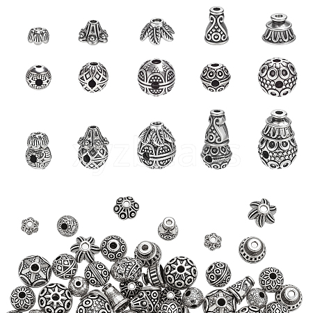 Tibetan Style Alloy 3 Hole Guru Beads TIBEB-ME0001-04-1
