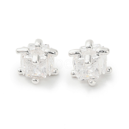 Brass Micro Pave Cubic Zirconia Beads KK-B142-03S-01-1