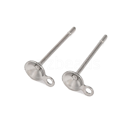 Anti-Tarnish 304 Stainless Steel Stud Earring Findings STAS-S151-01P-F-1