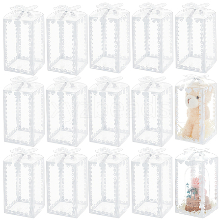 Folding Heart Print Transparent PVC Gift Packing Boxes CON-WH0085-192B-02-1