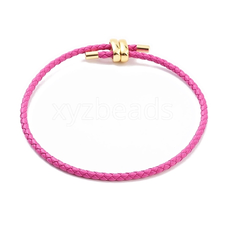 Braided Round Imitation Leather Bracelets Making BJEW-H610-03G-15-1