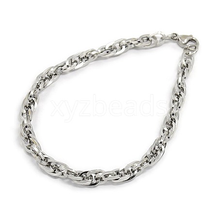 Fashionable 304 Stainless Steel Rope Chain Bracelets STAS-A028-B037P-1