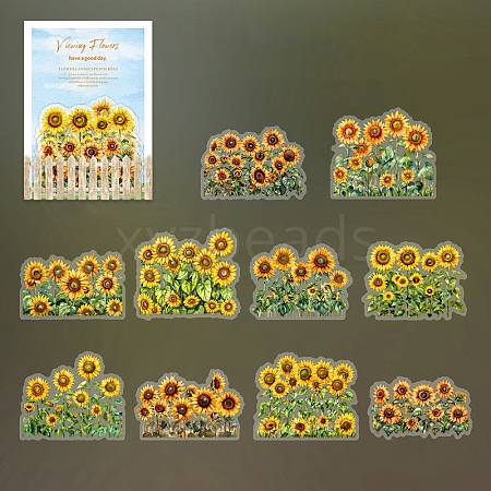 20pcs Flower PET Self-Adhesive Stickers PW-WG04A41-02-1