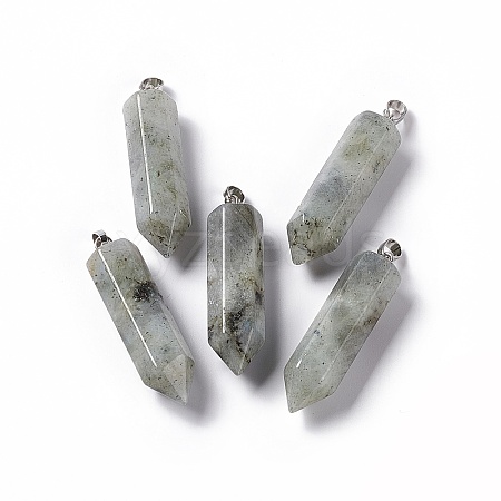 Natural Labradorite Double Terminated Pointed Pendants G-G926-01P-07-1