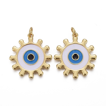 Brass Enamel Pendants KK-F821-50G-1