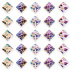 30Pcs Rainbow Iridescent Printed Opaque Acrylic Beads OACR-TA0001-73A-2