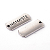 Tibetan Style Alloy Rectangle with Word Namaste Pendants TIBEP-Q043-067-RS-2