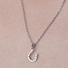 Non-Tarnish 201 Stainless Steel Hook Pendant Necklace NJEW-OY001-03-1