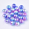 Rainbow ABS Plastic Imitation Pearl Beads OACR-Q174-12mm-06-1