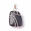 Natural Dyed & Heated Black Agate Pendants G-I220-D01-1