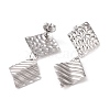 304 Stainless Steel Double Rhombus Dangle Stud Earrings for Women EJEW-G328-17-3