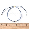 Adjustable Natural Lapis Lazuli Braided Bead Bracelets BJEW-F391-A10-9