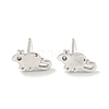 Rack Plated Mouse Brass Cubic Zirconia Studs Earrings for Women EJEW-Z048-04P-1