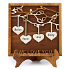 Wooden Family Tree With Heart Tag Sign AJEW-WH0609-088-1
