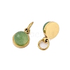 Natural Green Aventurine Half Round Charms with Jump Ring STAS-A097-05G-08-2