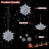 36Pcs Snowflake Plastic Pendant Decorations DIY-CP0013-33B-6