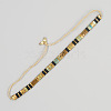 Vintage Ethnic Style Glass Tila Beaded Handmade Slider Bracelets for Women ZN9527-1-1