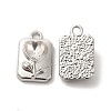 Glass Rectangle with Heart Pendants PALLOY-E024-30P-01-1