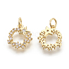 Brass Micro Pave Cubic Zirconia Charms KK-F774-09G-NR-2