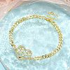 Brass Micro Pave Cubic Zirconia Link Bracelets BJEW-S158-13G-B-1