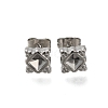 304 Stainless Steel Rhombus Stud Earrings for Women EJEW-M028-06S-1