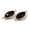 Natural Obsidian Faceted Connector Charms G-K347-03G-18-2