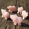 Natural Rose Quartz Carved Bear Figurines PW-WG946CB-01-3