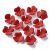 3-Petal Spray Painted Acrylic Bead Caps MACR-N007-01A-1