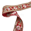 10 Yards Embroidery Flower Polyester Ribbon PW-WG22962-01-1