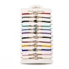 12Pcs 12 Colors Polyester Bracelets BJEW-P340-07G-1