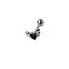 Angel Wing Heart 316L Surgical Stainless Steel Pave Cubic Zirconia Tongue Rings FS-WG901EE-12-1