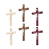 6Pcs 3 Colors Religion Cross Wood Big Pendants WOOD-DC0001-18-8