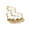 304 Stainless Steel Rhinestone Heart Connector Charms STAS-Q337-05G-3