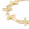 Clear Cubic Zirconia Cross Link Chains Bracelet BJEW-I301-12G-3