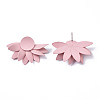 Spray Painted Iron Stud Earring Settings IFIN-N004-02-3