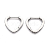 304 Stainless Steel Heart Huggie Hoop Earrings STAS-J033-15P-2